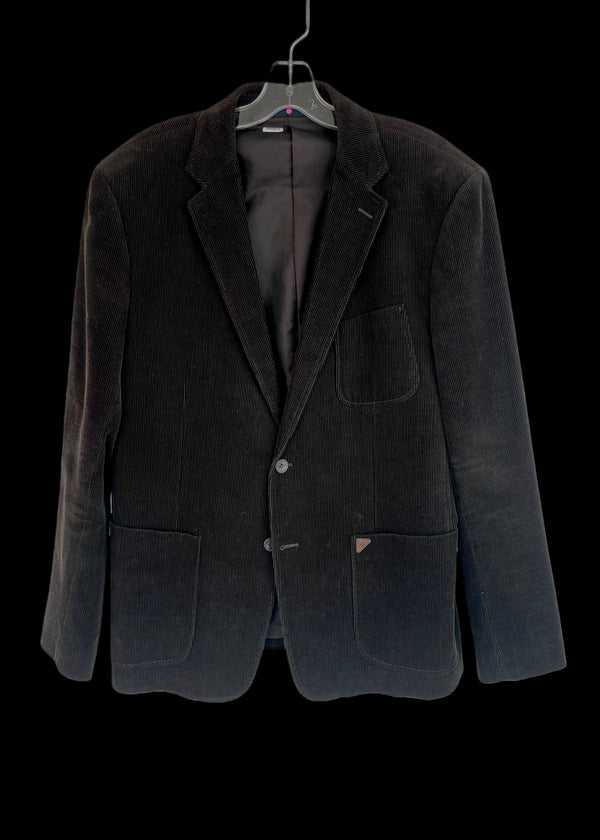 NEW MAN brown corduroy SB 2-button blazer with patch pockets, 44