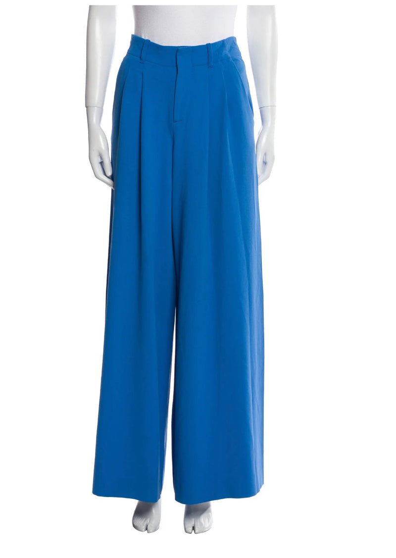 ALICE + OLIVIA Women's cobalt blue pleated high waist wide leg dress pants, 8