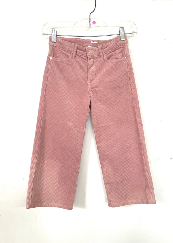 H&M GIRLS blush pink corduroy wide leg crop pant / gaucho pant, 6/7