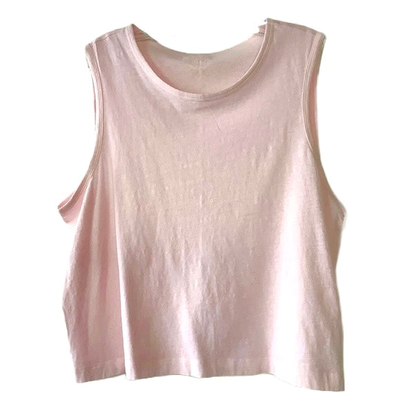 GAP Women’s pale pink cotton cropped tank, XL