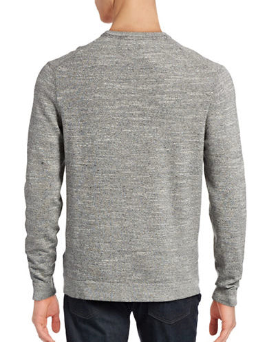 HUDSON NORTH Grey slub crewneck sweatshirt, L