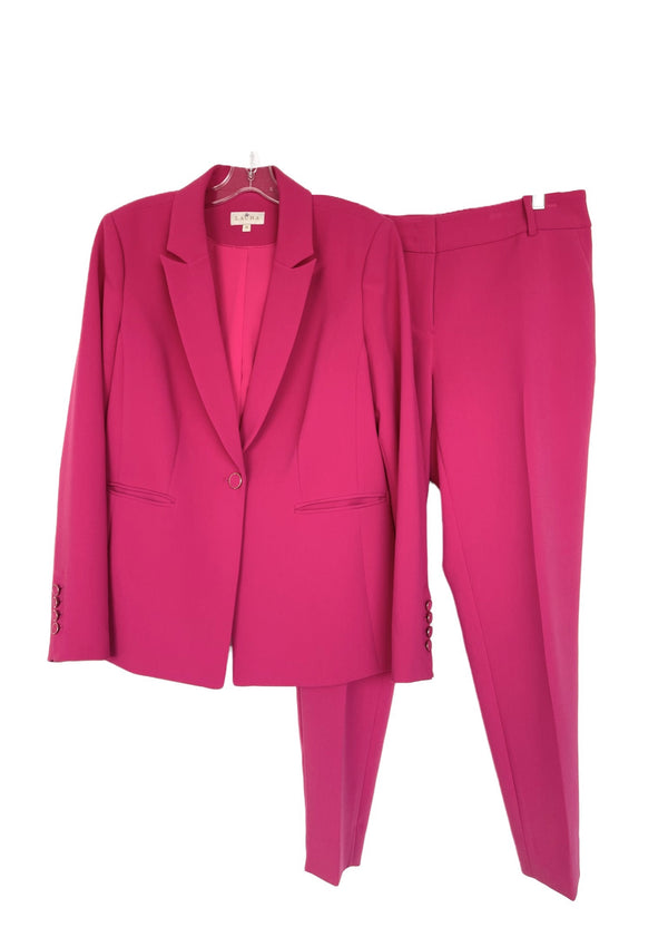 LAURA Women's magenta 1-button pant suit, 10