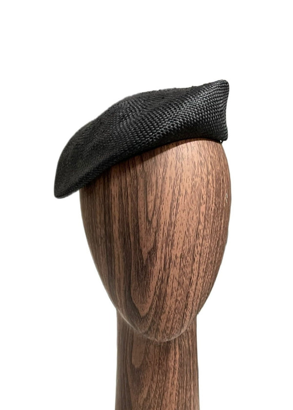 CHAPEAU CLAUDETTE handmade in London black blocked straw hat, NS