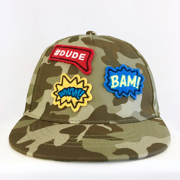 THE CHILDREN'S PLACE olive camo cap w/ patches
