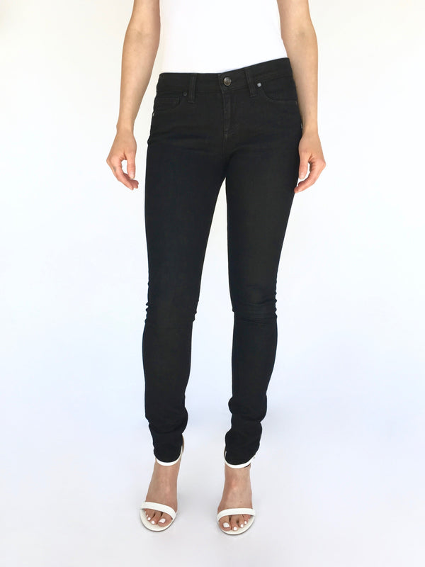 PAIGE Women's black wash 5 pocket skinny jeans, 26
