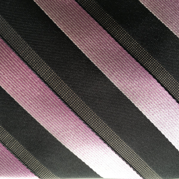 BOSS pink/black/grey stripe silk tie