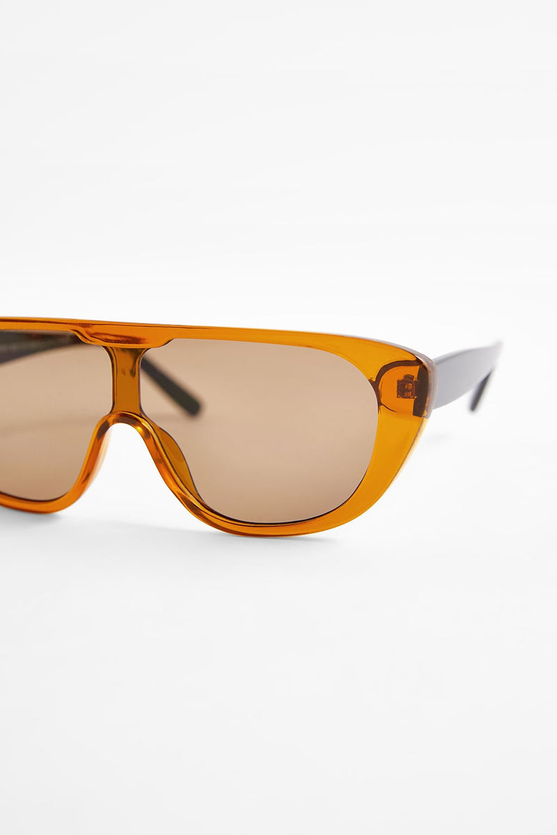 ZARA unisex orange shield sunglasses