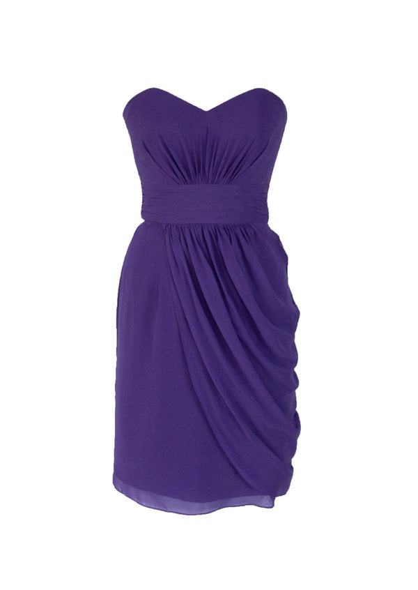 B2 JASMINE Women's purple chiffon strapless sweetheart cocktail dress, 2