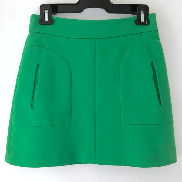 ZARA Women's bright green a-line mini skirt, S
