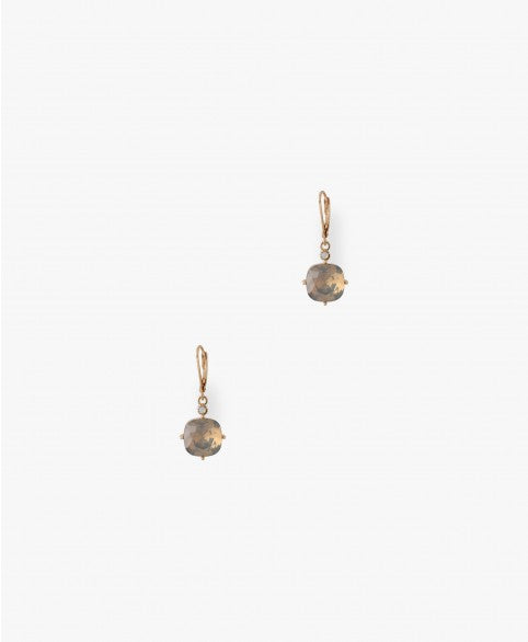 ALDO gold drop earrings cloudy pale blue/grey stone