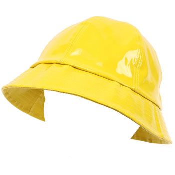 ELLEN TRACY waterproof yellow patent rain hat, NS