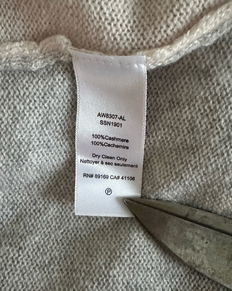 ATM pink/cream/grey colour block cashmere sweater, M