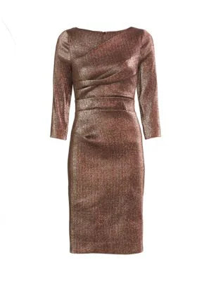 TERI JON Women's iridescent bronze sparkle cocktail dress, 8