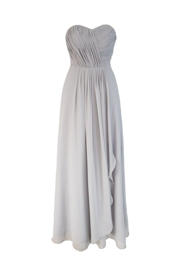 PASTEL DRESS PARTY dove grey chiffon gown, 4