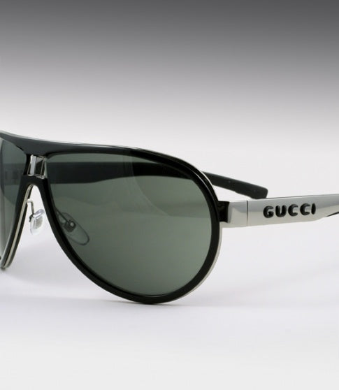 GUCCI black oversized aviators with black rim