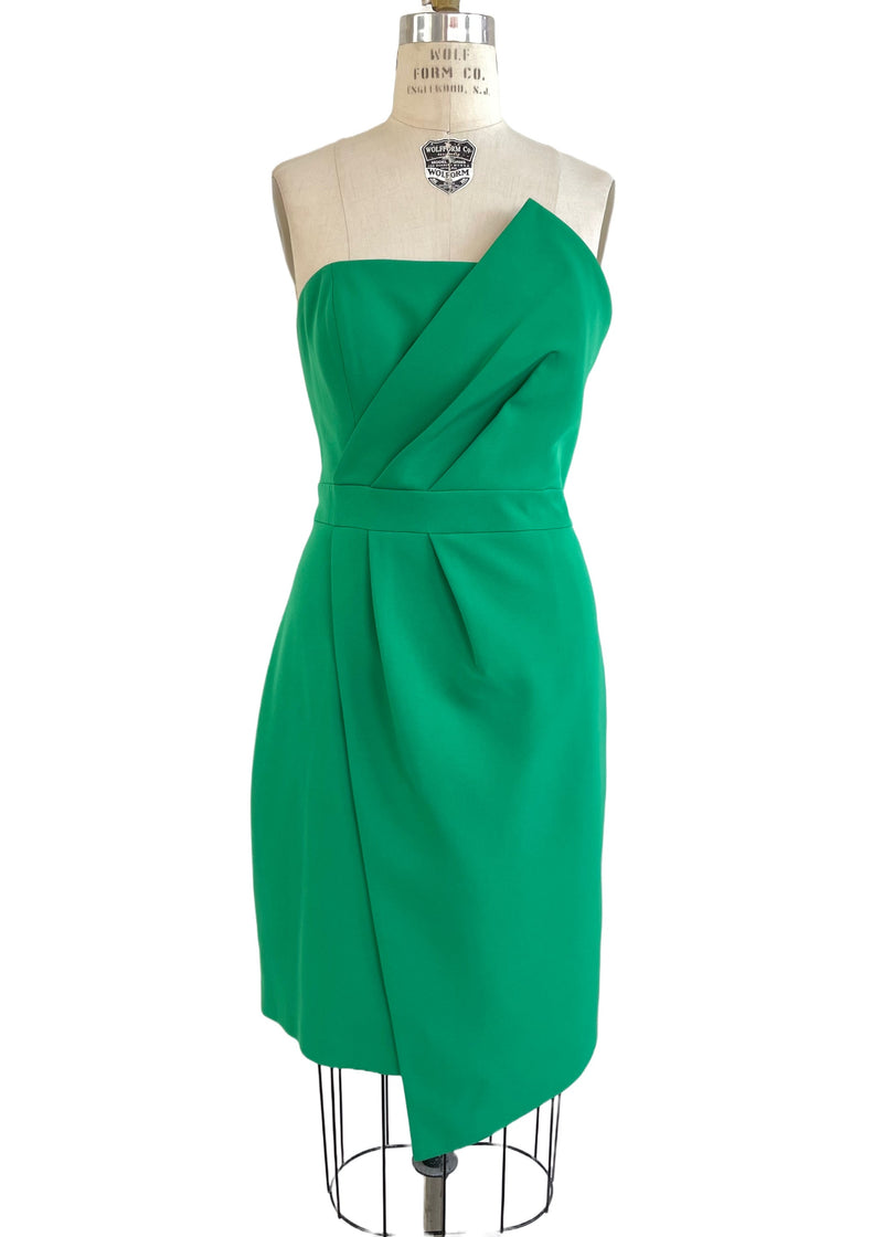 VINCE CAMUTO Women's jade dress green strapless asymmetrical cocktail dress, 12