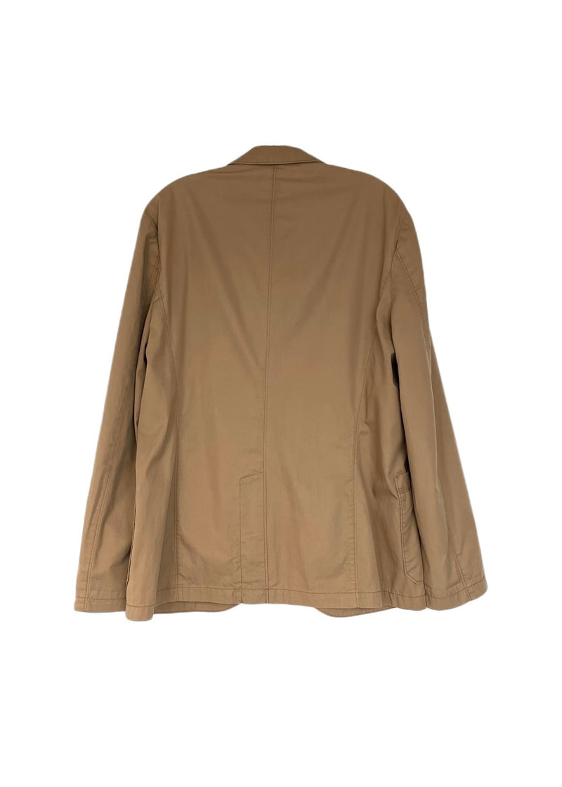 CLUB MONACO Mens tan cotton 3 button unstructured casual "Wright Fit" blazer, 44