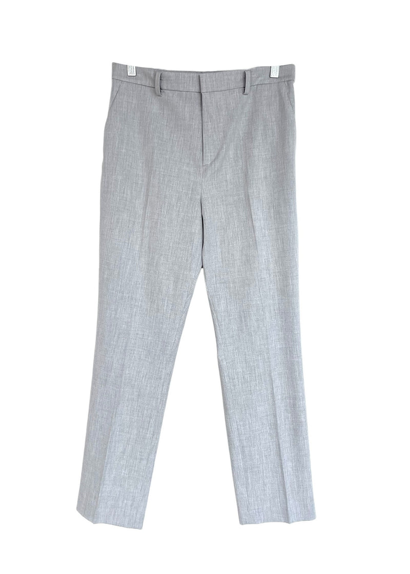 UNIQLO Women's light grey stretch straight leg ankle dress pants, M