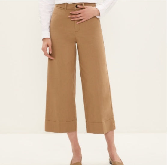 FRANK & OAK Women's sand "Josephine" high-rise wide leg pant, 8