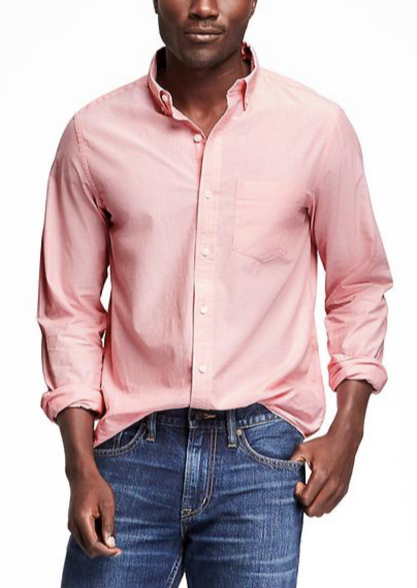 OLD NAVY Mens pink long sleeve button-down, L