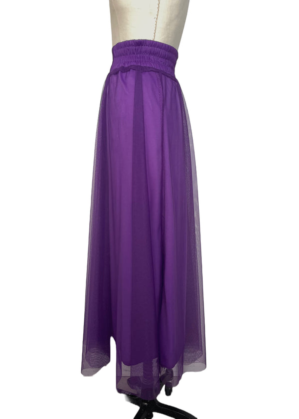 CUSTOM Women's violet tulle maxi skirt, M/L (28 - 32" waist, 37" long)
