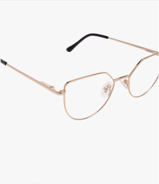 DIFF Women's rose gold wire blue light coated / anti glare "Pixi" eyeglasses, M