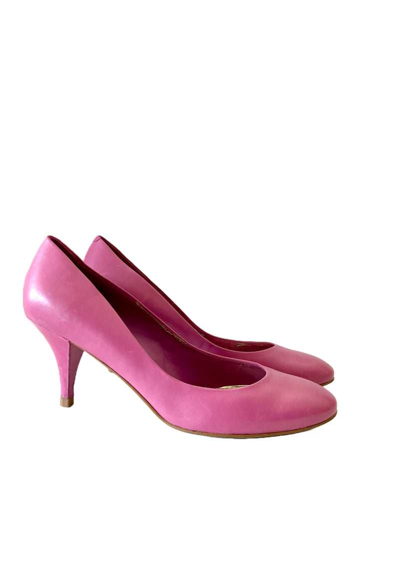 9-WEST Women's classic purple almond toe mid height heel pump, 8
