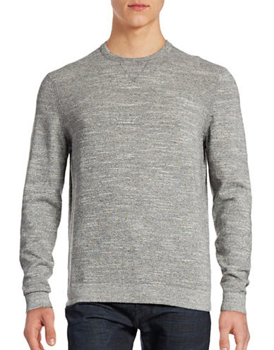 HUDSON NORTH Grey slub crewneck sweatshirt, L