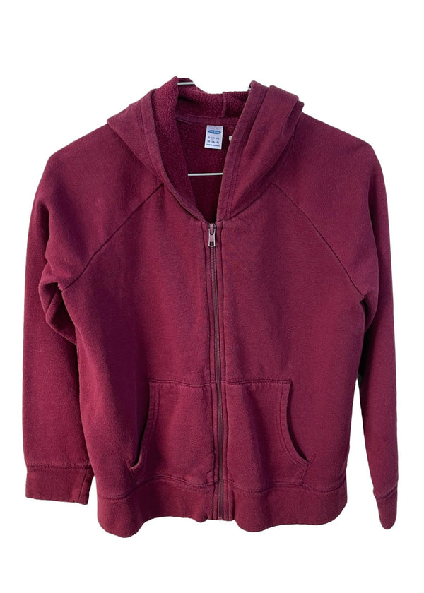 OLD NAVY Boys cranberry zip front hoodie, 14/16