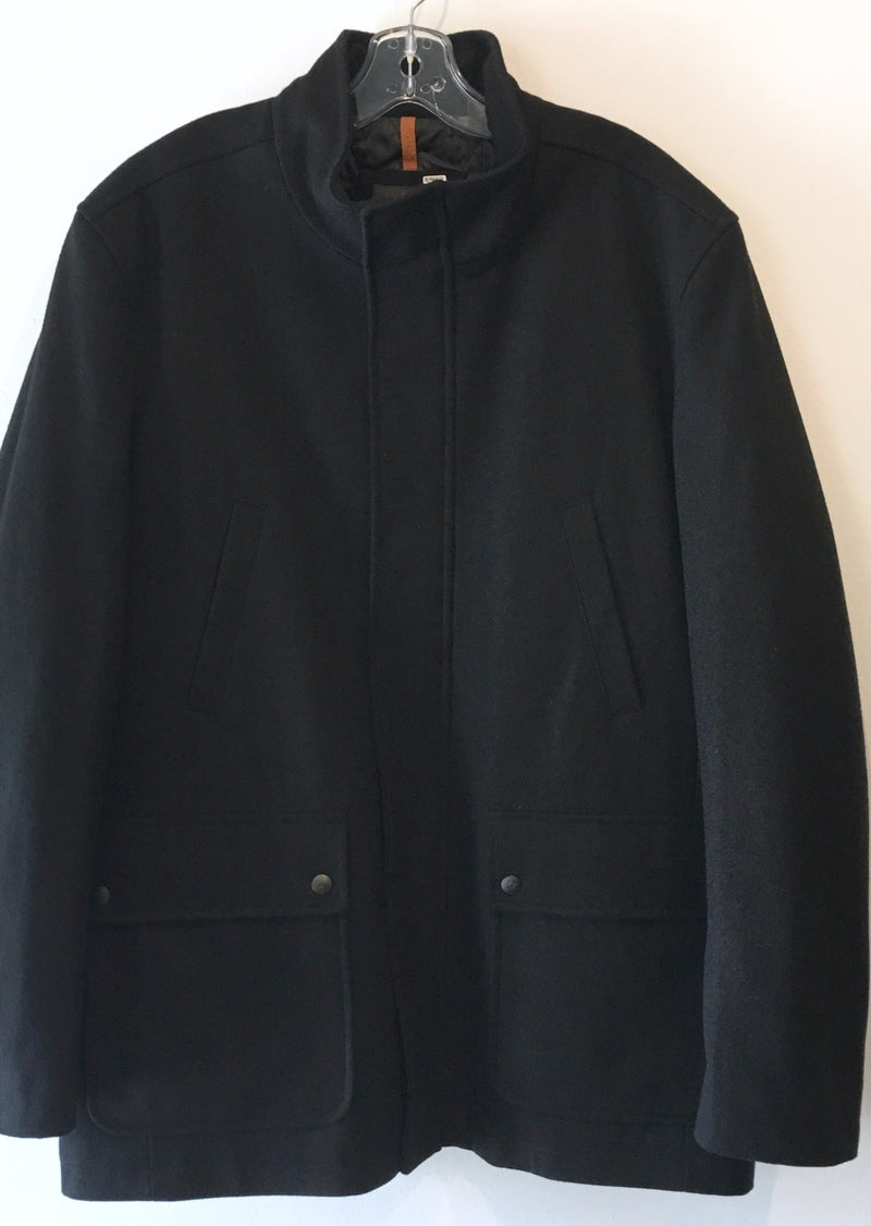 DOCKERS Mens black melton wool jacket, XL