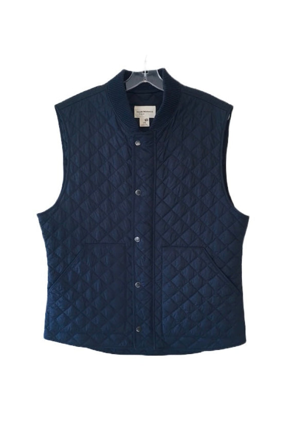 CLUB MONACO Mens navy light-weight quilted outerwear vest, L