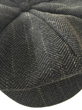 MEXX Unisex black and brown herringbone newsboy hat