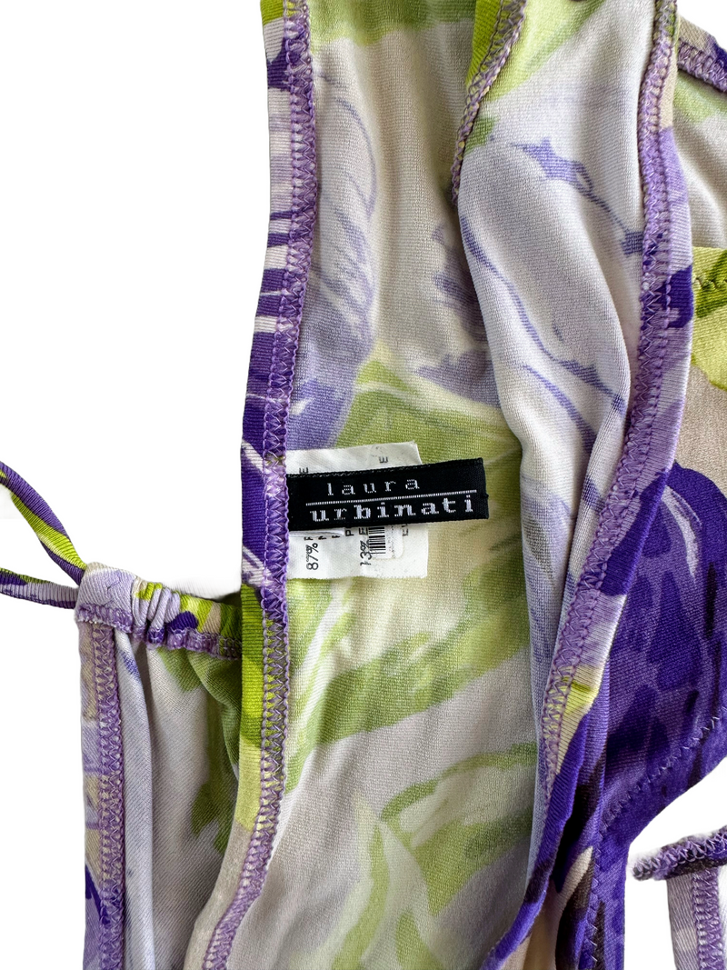 LAURANA URBINATI purple and green tulip print bikini, 40