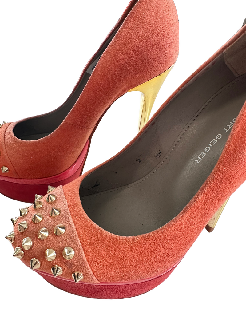 KURT GEIGER Women's “Esme” Suede Platform Heels, 6