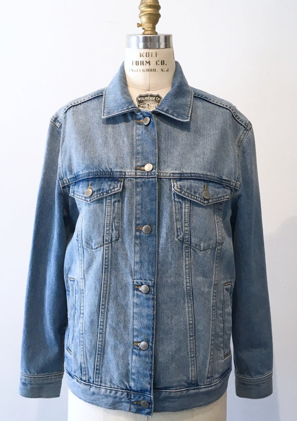 DIVIDED BY H&M Women's blue denim loose jean jacket, 8