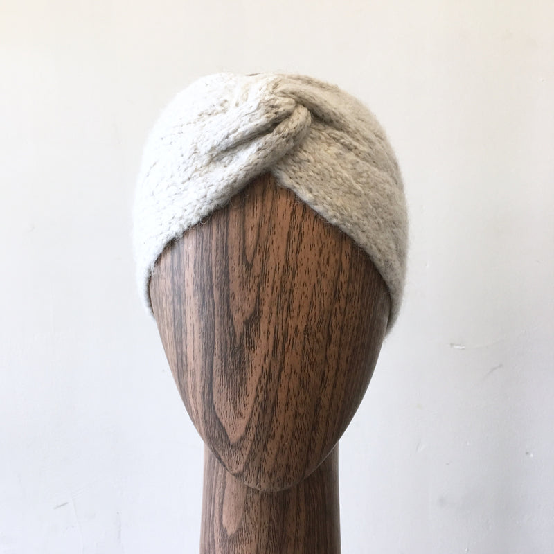 LAUREN Ralph Lauren beige womens winter headband with knot in front