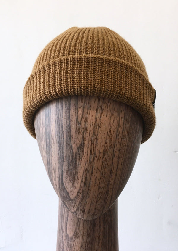 YEA.NICE brown acrylic knit beanie, NS