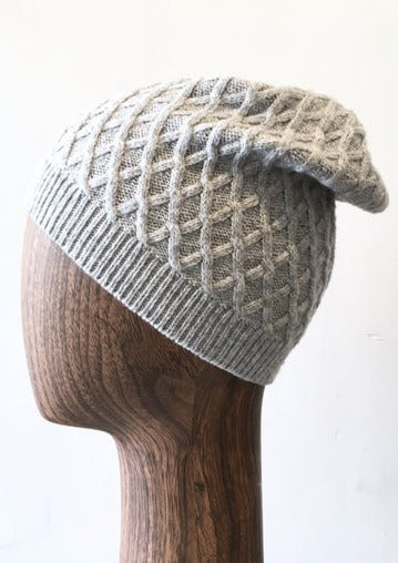 H&M Kids light grey basketweave knitted beanie, 12/14