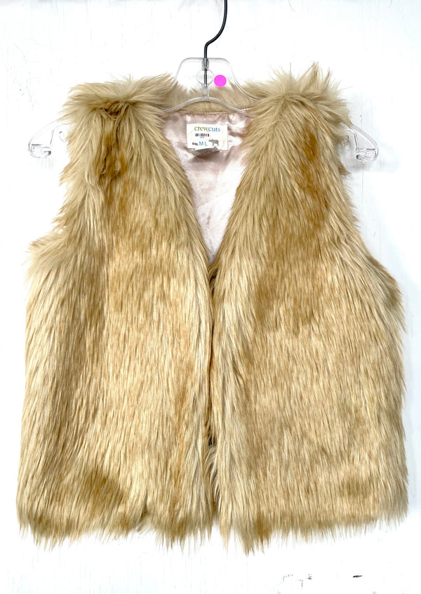 CREW CUTS sand honey faux fur sleeveless vest, M/L