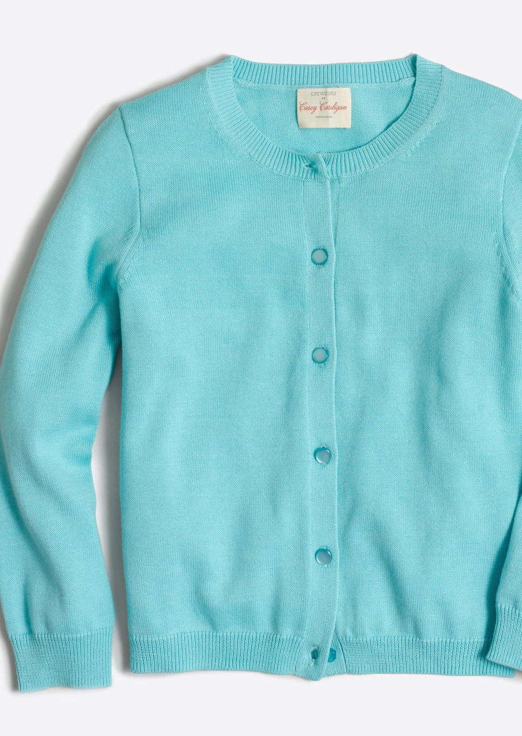 CREW CUTS Girls aqua long sleeve crewneck cardigan 6 7 IMIJ WARDROBE