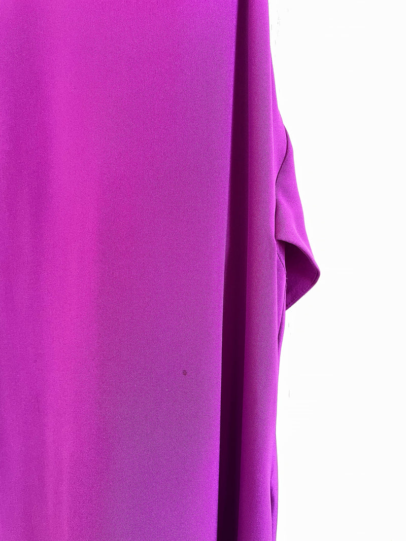 PHILLIP LIM magenta sleeveless flowy silk cocktail dress w/ back ruffle, 10