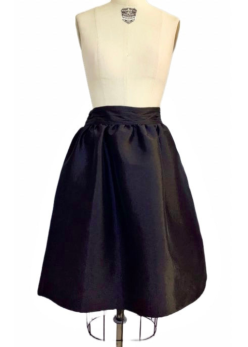 CECE Women's black taffeta pleated waistband full skirt knee length polyester stretch, 8