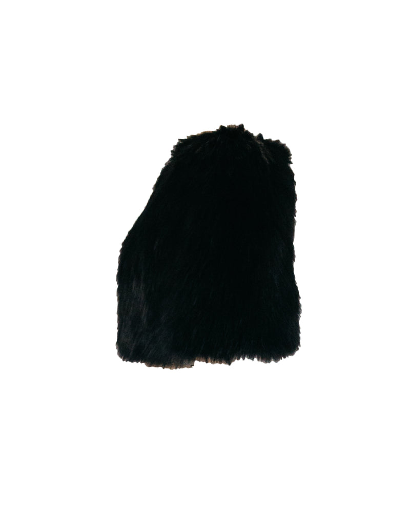 LAUNDRY BY SHELLI SEGAL black faux fur capelet w/ satin lining, NS
