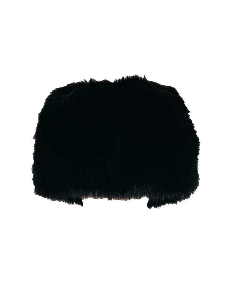 LAUNDRY BY SHELLI SEGAL black faux fur capelet w/ satin lining, NS