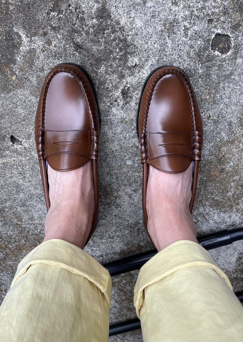 J CREW Mens classic cognac Camden brown penny loafer, 11.5