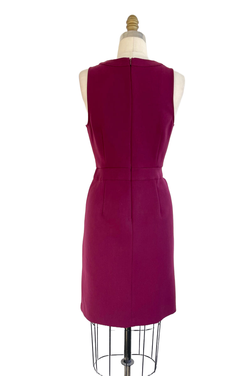 BANANA REPUBLIC Women's burgundy ponte sleeveless shift dress w/ double row buttons, 4