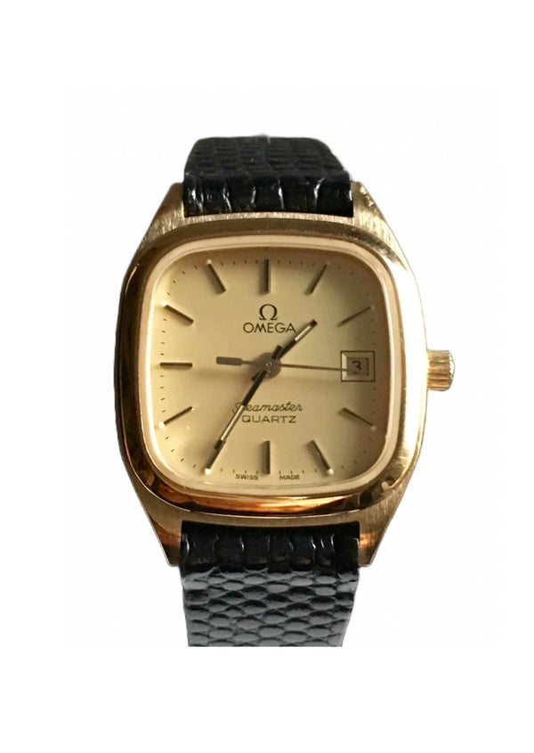 VINTAGE OMEGA Women's "Seamaster" gold face Swiss watch