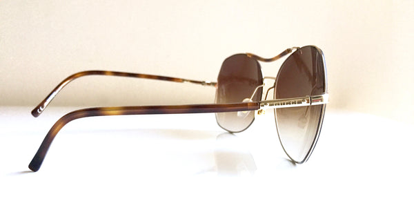 GUCCI Women's brown tortiose large aviator sunglasses