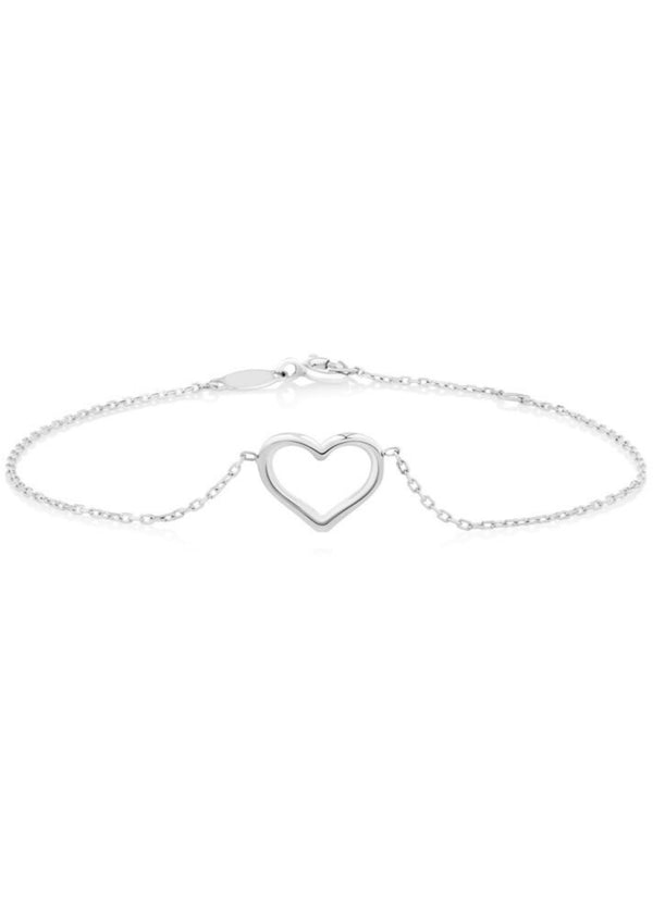 MICHAEL HILL sterling silver dainty bracelet with heart charm