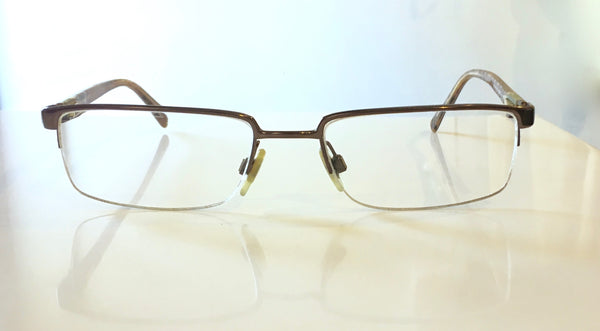 BURBERRY brown metal frame rectangular anti-reflective glasses
